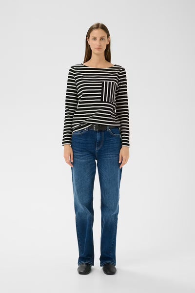 INWEAR TOP COTTON STRIPE PAATCH POCKET ON BREAST 3112419/900006724 DELLA