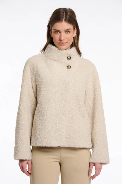 RINO & PELLE JACKET TEDDY BOX FIT ASYMETRIC BUTTON CLOSURE 7002511 DENU