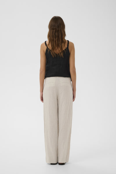 INWEAR TROUSERS LINEN LOOSE FIT WIDE LEG ZIP AND BUTTON BELTLOOPS 30112597 ELINOR