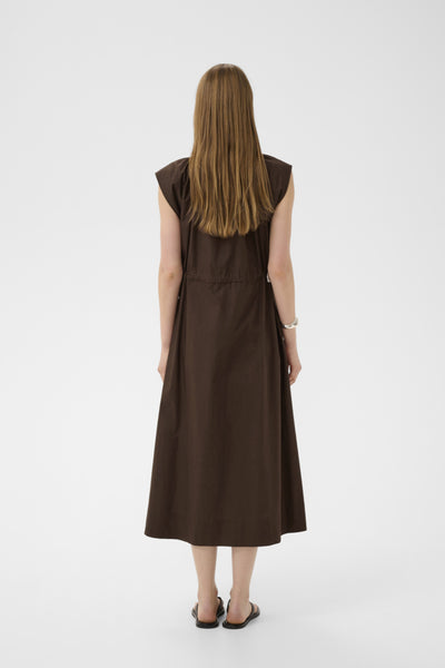 INWEAR DRESS COTTON POPLIN GATHERED NECK & BUTTONS DRAWSTRING WAIST 30112531 ELLINI