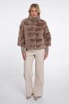 RINO & PELLE JACKET FAUX FUR RIB SLEEVE PU TRIM 7002611 FELINE