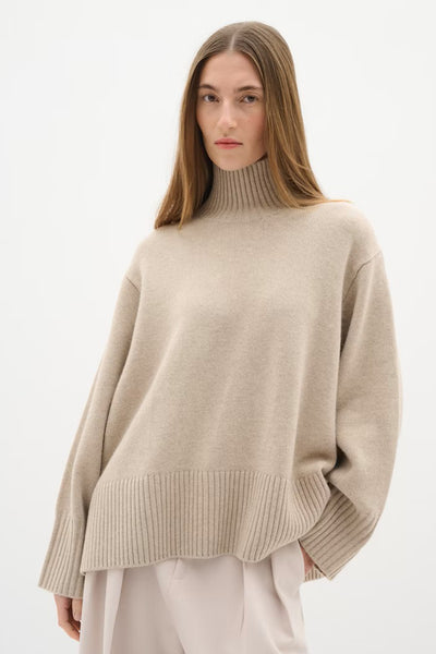 INWEAR SWEATER OVERSIZE RIB HIGH NECK CUFFS AND HEM WITH SIDE SLITS 30111019 GEAL KAXY