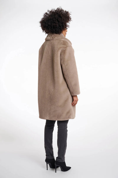 RINO & PELLE COAT SOFT FAUX FUR DETACHABLE FUNNEL NECK ZIP BIB 7002512 GEESJE