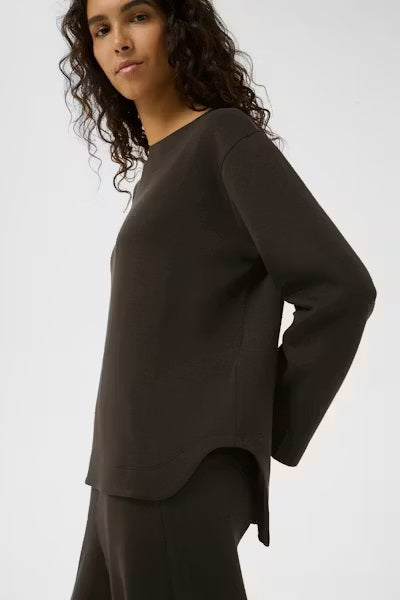 INWEAR TOP TENCEL ROUND RECK LONG SLEEVE ROUNDED HI LO HEM 30108654/191109 GINCENT