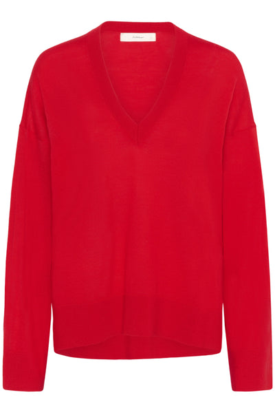 INWEAR SWEATER FINE KNIT LOOSE FIT V NECK HI LO HEM SIDE SLITS 301100931/181553 GITO