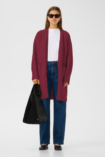 INWEAR CARDIGAN LONG GLOSSY KNIT FRONT PATCH POCKETS 30111023/191724 GUNIL