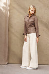 LU.EL JACKET LINEN BREAST FLAP POCKETS SL62505 BROWN