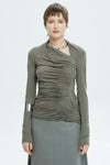 IXOS TOP JERSEY ASYMETRIC SMOCK DETAIL LONG SLEEVE 25296-033AR