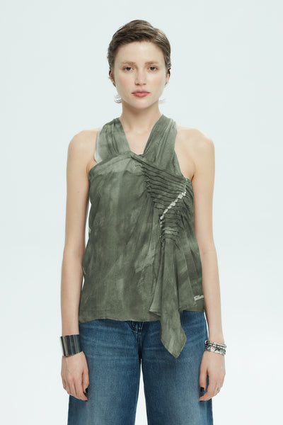 IXOS TOP CHIFFON PRINT SLEEVELESS SMOCK DETAIL 32022-009 HARLEY
