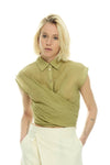 IXOS TOP SLEEVELESS PLEATED WITH COLLAR AND SIDE ZIP 32016-014 LANCIA