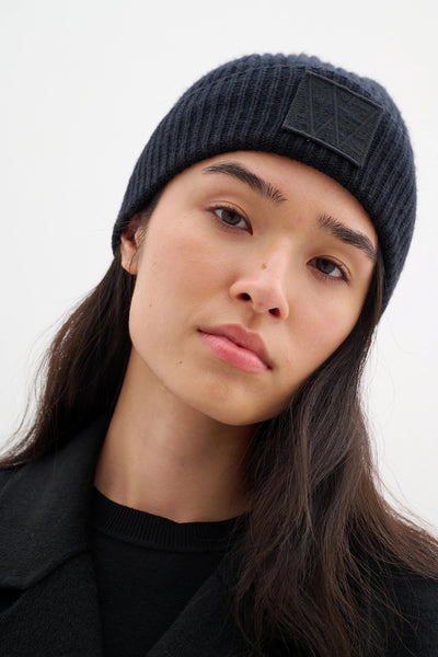 INWEAR BEANIE RIB LAMBSWOOL WITH LOGO PATCH 30109779/194008 KAXY