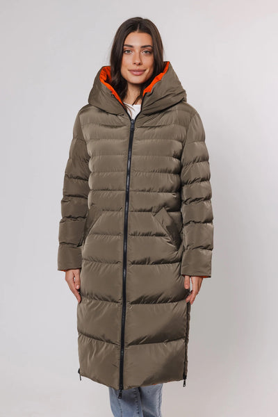 RINO & PELLE LONG REVERSIBLE PUFFA COAT WITH HOOD 7024110 KEILA