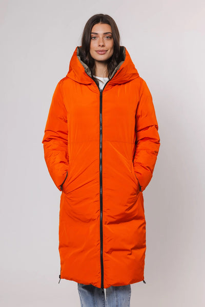 RINO & PELLE LONG REVERSIBLE PUFFA COAT WITH HOOD 7024110 KEILA