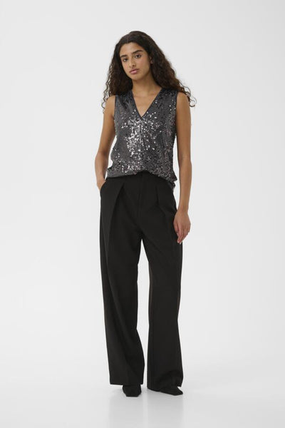 INWEAR VEST FULLY LINED SEQUIN DEEP V NECK WITH PIPING 30112127 KIMBA