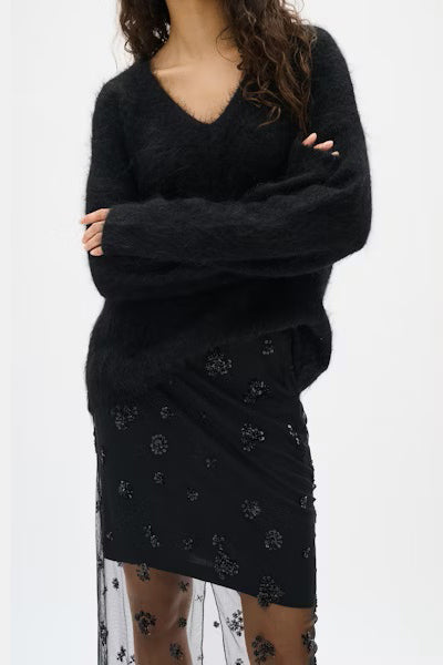 INWEAR SKIRT FLORAL SEQUIN APPLIQUE MESH MAXI WITH HALF SKIRT 301212110 KUI