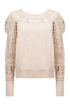 MES DESMOISELLES SWEATER MACRAME SLEEVE RIB HEM  AND CUFF 24W-SHIMA