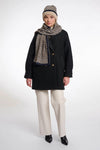 RINO & PELLE SCARF SUPER SOFT STRETCH CHERVRON BLACK BORDER 5002511 NEETJE