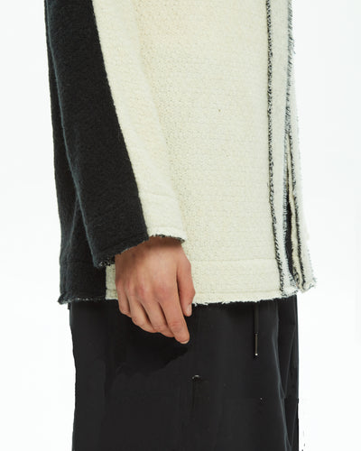 MALLONI MLO CARDIGAN 2 TONE FRAYED 4 BUTTON PLAKET DETAIL P25I20428-044BA BAMBI