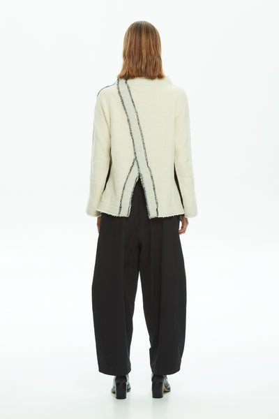 MALLONI MLO SWEATER 2 TONE FRAY DETAIL CROSS OVER BACK P25I20429-044BA BAMBI