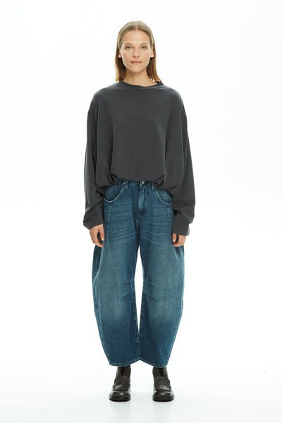 MALLONI MLO JEAN BOWED BARREL LEG WITH STITCH AND SEAM DETAIL P25I75120-028CH CHICCO