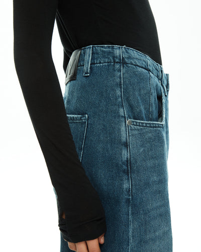 MALLONI MLO JEAN BOWED BARREL LEG WITH STITCH AND SEAM DETAIL P25I75120-028CH CHICCO