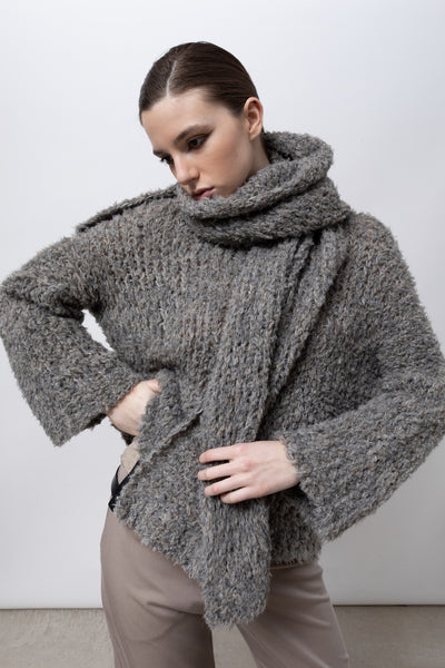 LOTUS EATERS SWEATER CROPPED CHUNKY KNIT XVLA/001