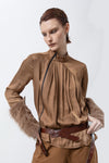 LOTUS EATERS TOP PLEATED BODICE ASYMETRIC ZIP 55/EPINOISIS
