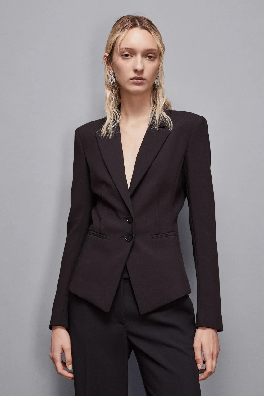 PATRIZIA PEPE JACKET FLUFFY BODICE VEGAN LEATHER TRIM 2O0142