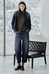 RAFFAELLO ROSSI JEAN STRETCH 7/8 BARREL LEG BROWN REVERSE 505378/9383-885 HANNI