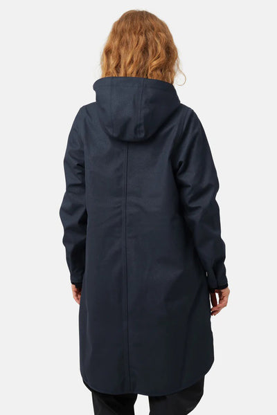 ILSE JACOBSEN RAINCOAT FLEECE LINED WITH DETACHABLE HOOD RAIN128/660 DARK INDIGO