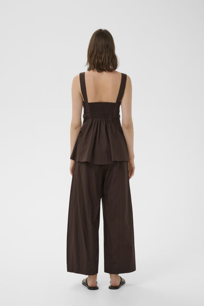 INWEAR TROUSERS COTTON POPLIN WIDE LEG ELASTICATED DRAWSTRING WAIST30112504 RAVEN