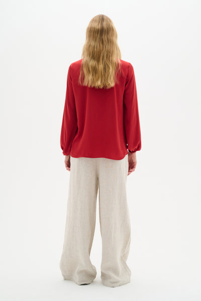 INWEAR TOP SILKY SUBTLE CROSS OVER V NECK ELASTICATED CUFF 30105766/300421 RINDA