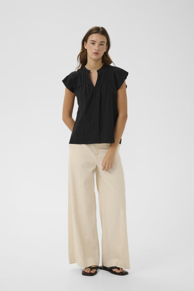 INWEAR TOP V NECK PLEATS CAP SLEEVE 30112594/194008 ROSEVILLE