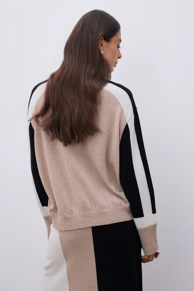 NOTSHY SWEATER CASHMERE MIX COLOUR BLOCK SLEEVE NF1I004 SAFIRA