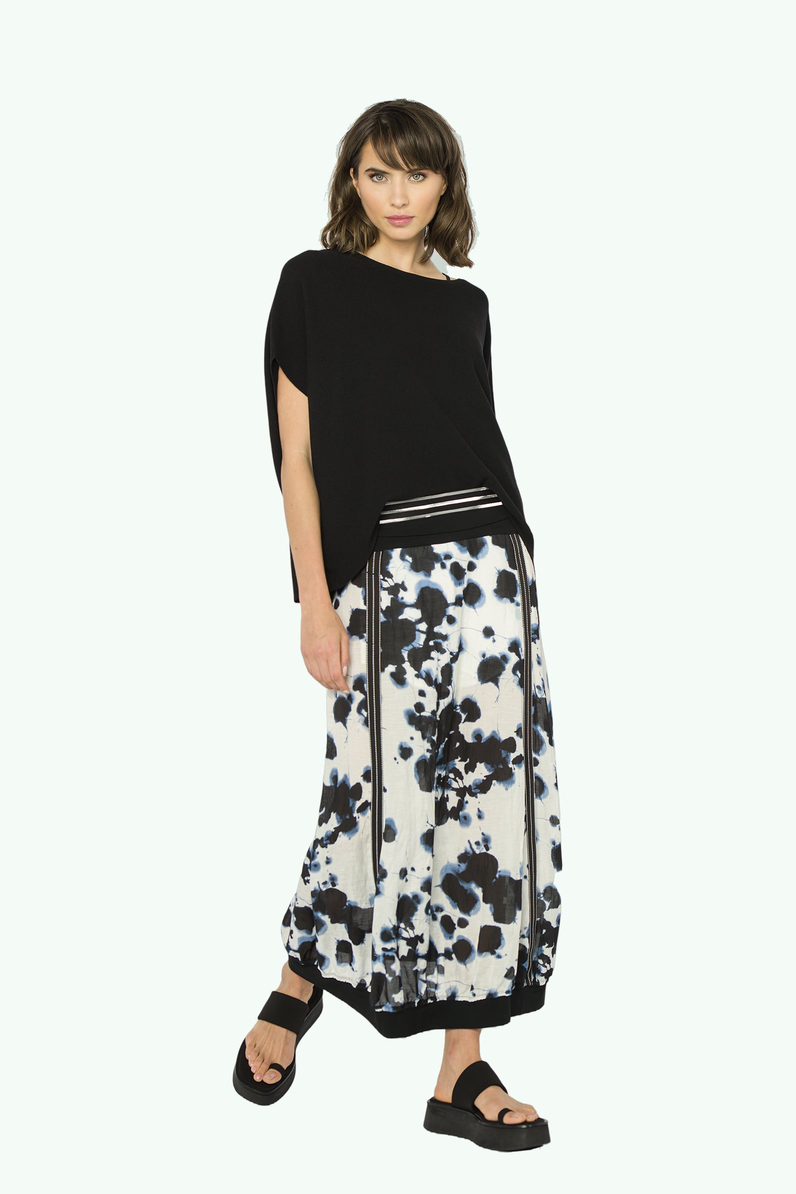 BEATE HEYMANN SKIRT LONG EGG SHAPE FLORAL SMUDGE 837-7
