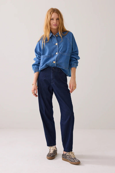SUMMUM JEAN TAPERED STRETCH BROKEN TWILL STITCH DETAIL 4s2740-490