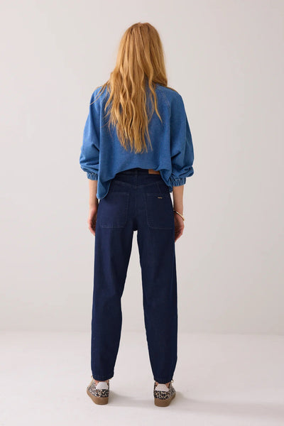 SUMMUM JEAN TAPERED STRETCH BROKEN TWILL STITCH DETAIL 4s2740-490