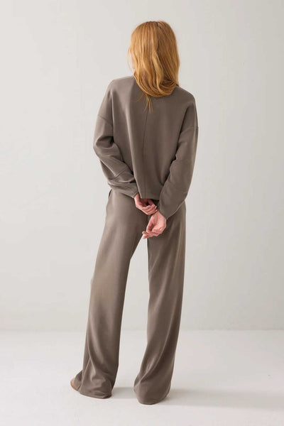 SUMMUM TROUSERS SOFT WIDE LEG JERSEY SCUBA WITH ELASTICATED WAIST 4s2879-655