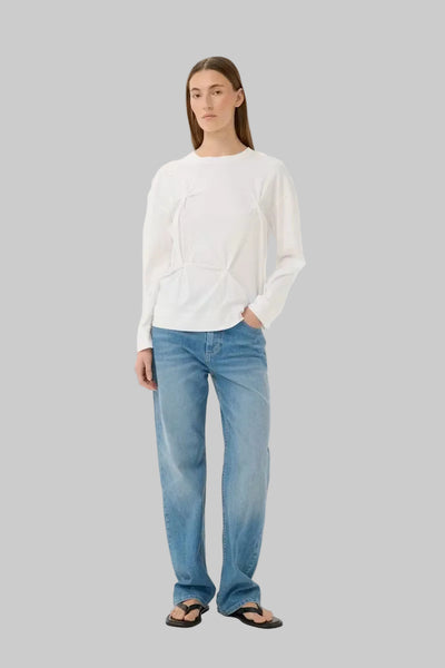 INWEAR TOP TWIST KNOT FRONT LONG SLEEVE COTTON TEE 30112446/300001 SOPHIE