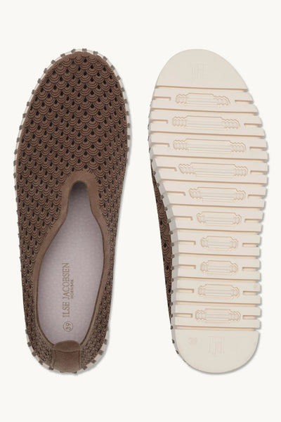 ILSE JACOBSEN SHOE PERFORATED MICROFIBRE UPPER PLATFORM SOLE TULIP 3373-248 MOCCA