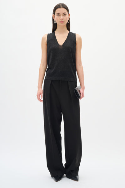 INWEAR TOP FINE LUREX V NECK RIB HEM TANK 30112075/194008 THANI