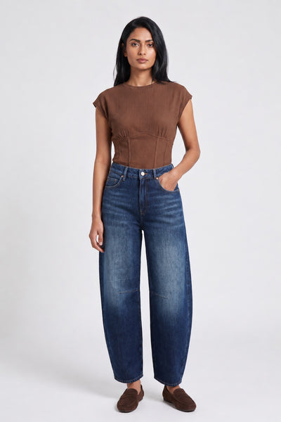 RAFFAELLO ROSSI JEAN BARREL LEG STITCH DETAIL 005378/9383-885 TIRA
