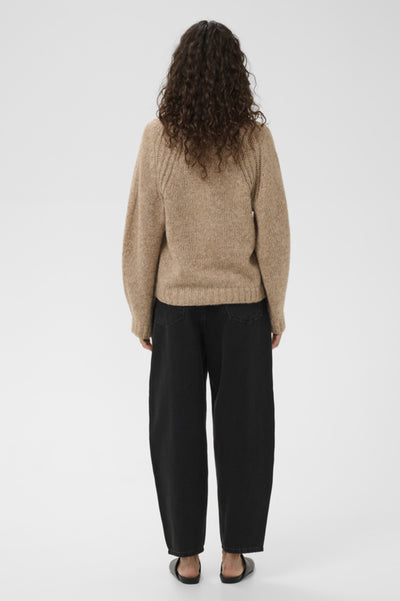 INWEAR SWEATER METALLIC KNIT RIB V NECK CUFFS AND HEM 30112050 TROA