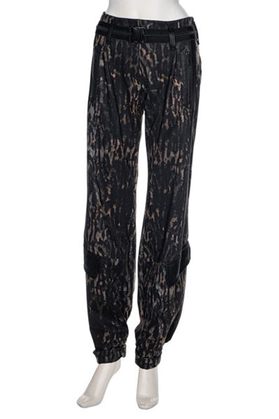 BEATE HEYMANN TROUSER TEXTURED PRINT UTILITY WITH SNAP BELT 2036-55