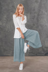 LU.EL TROUSERS WIDE PLEATED LINEN ANKLE LENGTH SL22522