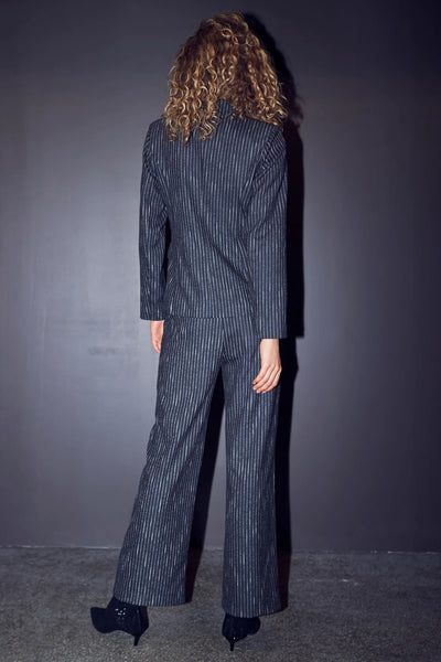 NU DENMARK TROUSER SLUB PINSTRIPE WITH CENTER SEAM 8162-10 VALBORG