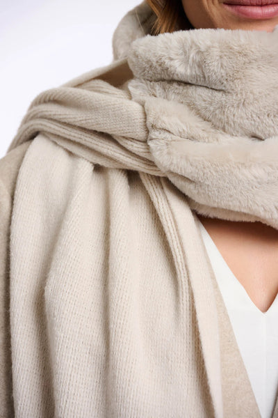 RINO&PELLE SCARF FAUX FUR AND KNIT WITH TASSLE ENDS 700512 VILEN