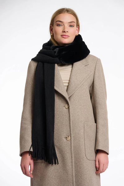 RINO & PELLE SCARF FAUX FUR AND KNIT WITH TASSLE END 700512 VILEN