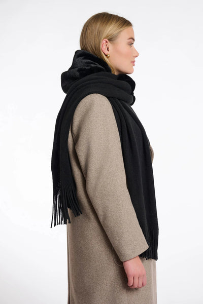 RINO & PELLE SCARF FAUX FUR AND KNIT WITH TASSLE END 700512 VILEN