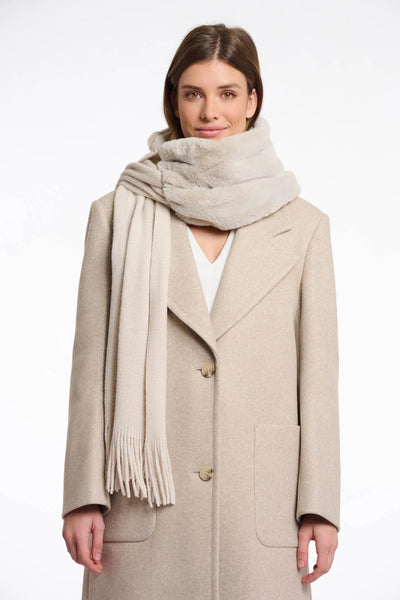RINO&PELLE SCARF FAUX FUR AND KNIT WITH TASSLE ENDS 700512 VILEN